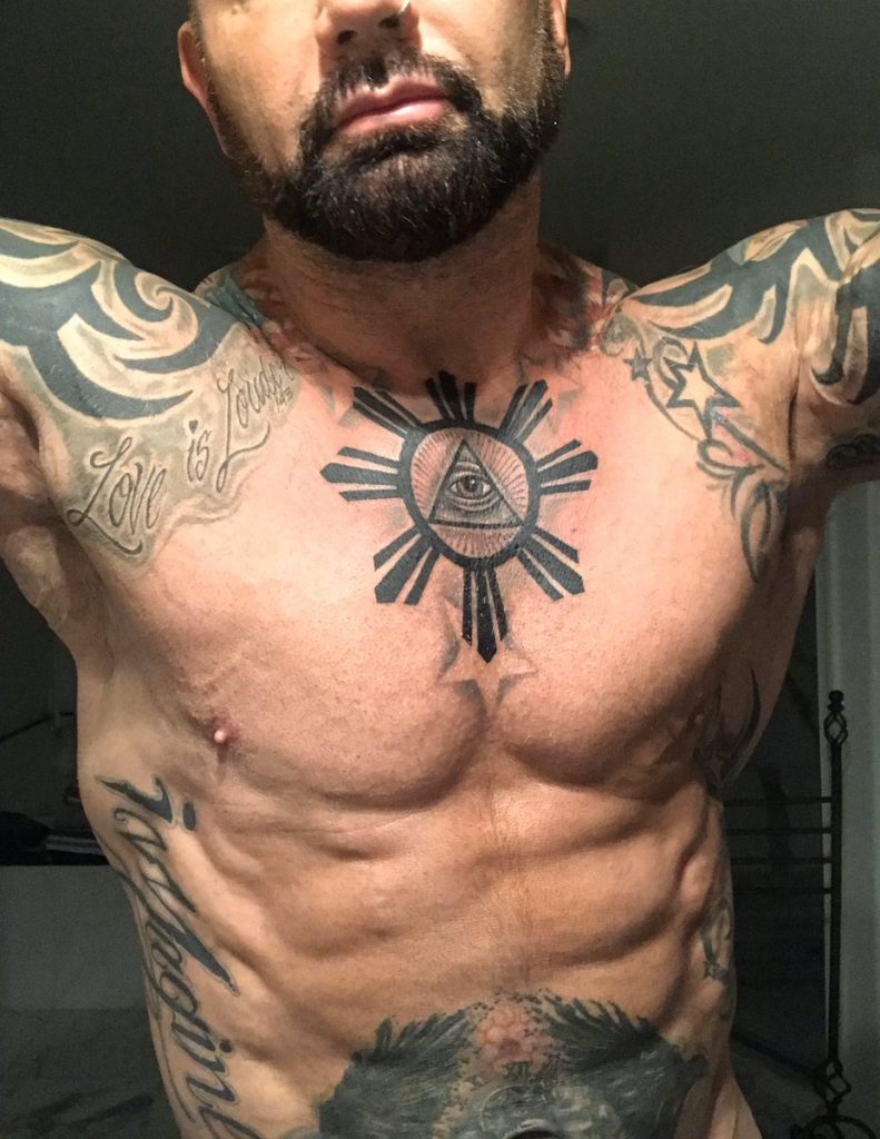 Wrestler-turned-actor Dave Bautista shows off his Filipino heritage through  his tattoos