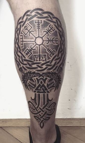 celtic leg tattoos for men