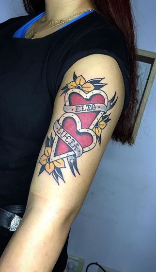 real heart tattoo designs with name