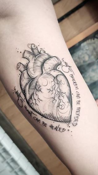 real heart tattoo designs with name