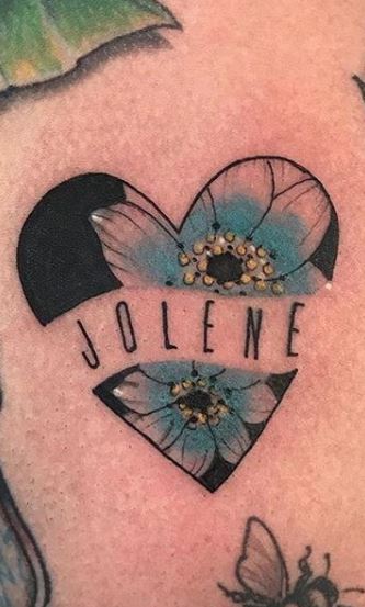 real heart tattoo designs with name