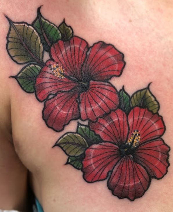 Traditional Hibiscus Tattoo Idea  BlackInk