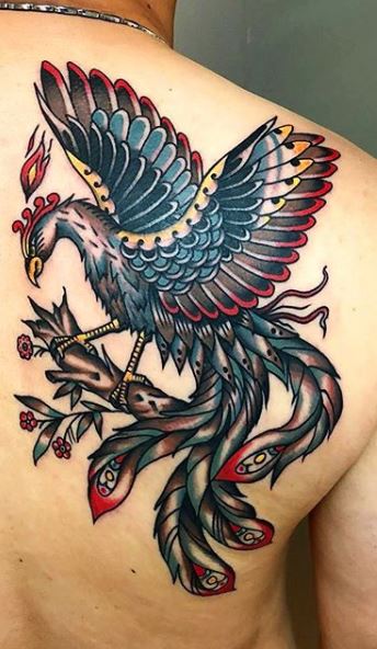 Shoulder Fantasy Phoenix Tattoo by Transcend Tattoo