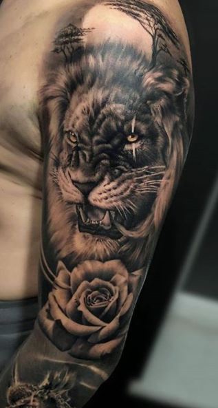 15 Lion and Clock Tattoo Designs  Cool Lion Clock Tattoos  Clock tattoo  design Clock tattoo sleeve Lion shoulder tattoo