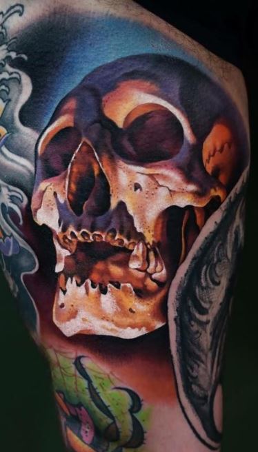 ghost skull chest tattoo design  EntertainmentMesh