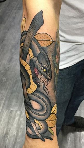 40 Neo Traditional Snake Tattoo Ideas For Men  Serpent Designs