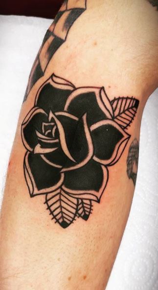 Traditional Black rose tattoo  Traditional black rose tatto  Flickr