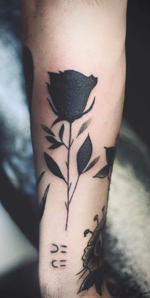 Solid black rose done by Armando Diego Carneiro from Tried  True Tattoos  in Durban South Africa  rtattoos