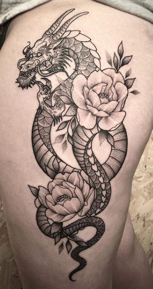 Tattoo uploaded by Nina Lovecrow  Half sleeve Dragon Korean  BlackAndGrey Halfsleeve  Tattoodo