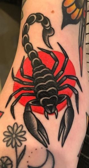 traditional scorpion done by c.j at Enigma tattoo in St.Louis,MO : r/tattoos