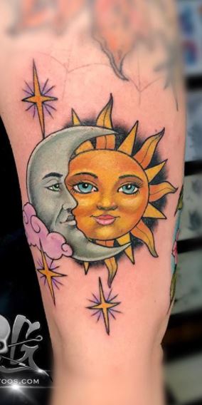 Sun Moon Tattoos What S Their Meaning Plus Photos