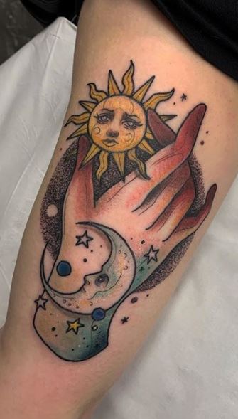 50 Wonderful Sun And Moon Tattoo Designs You Will Love  Tats n Rings