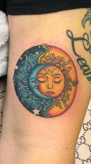 Sun Moon Tattoos What S Their Meaning Plus Photos