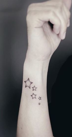 The Canvas Arts Temporary Tattoo Waterproof For Men  Women Wrist Arm Hand  Tattoo X04 Stars Tattoo Size 60mm X105mm 1 Tattoo In a Sheet   Amazonin Beauty