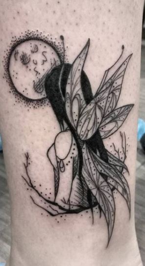 Nunidee on Instagram A custom fairy with birth flower to represent her  daughter  inkedbynunidee xclusiveink ct fairy tattoo daffodil  flower ink