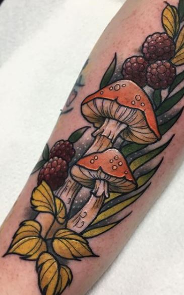 Mush tattoo I did Guess the strains  rshrooms