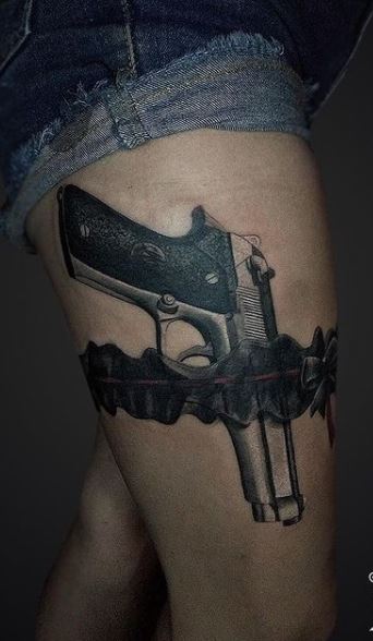 pistol tattoo by mallusantos on DeviantArt
