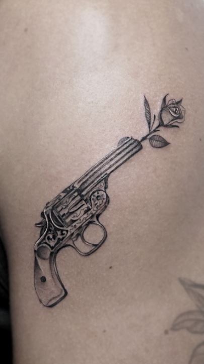 Top 30 Gun Tattoos for Men  Most Creative Gun Tattoo Bullet Design 2019