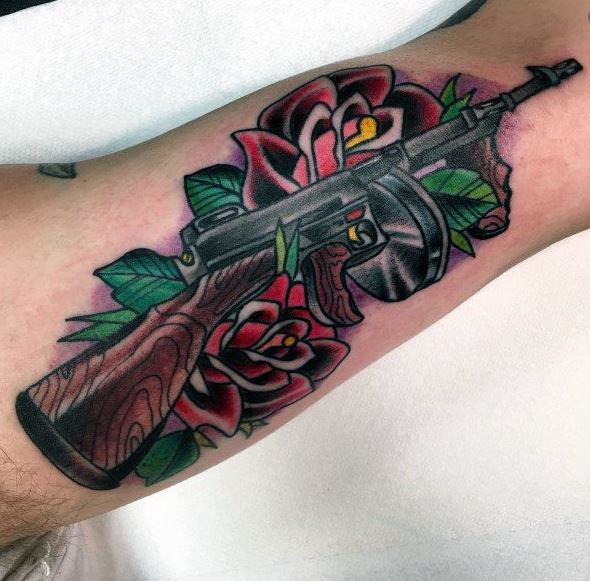 Gun Tattoo Flash Vector Images 43