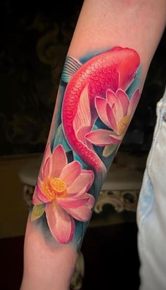 flower cover up tattoos on arm
