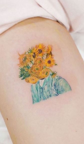 For Amy I got the Van Gogh Sunflowers as a tattoo yesterday  rdoctorwho
