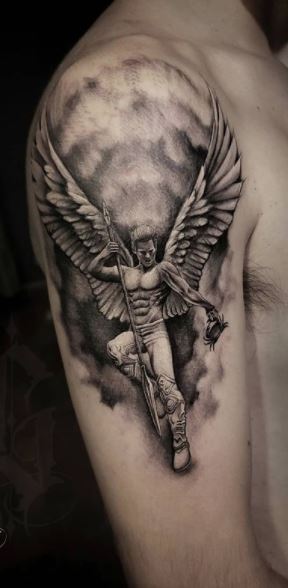 Back Male Angel Tattoo For Men