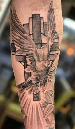 Dove Cross Tattoo Design