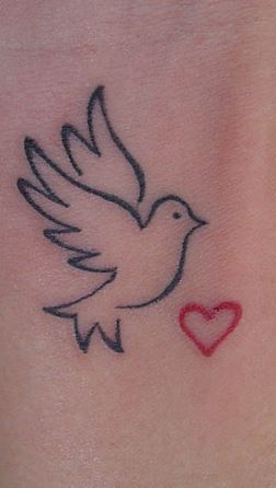 minimalist dove tattoo