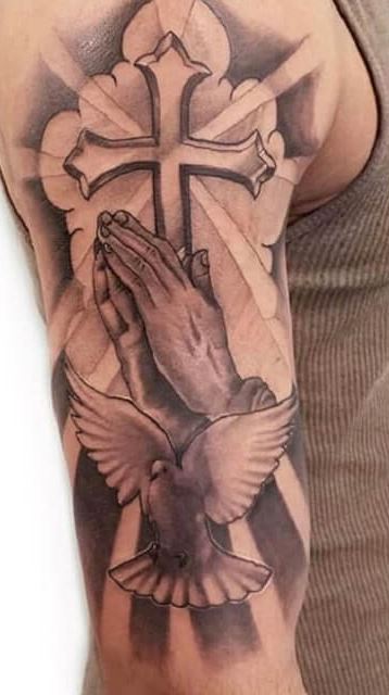 Dove Cross Temporary Tattoo  Religious Tattoo  Etsy Israel