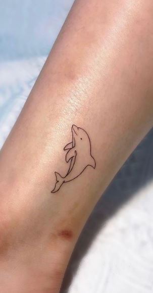 Single Line Dolphin Small Temporary Tattoo - Etsy Australia