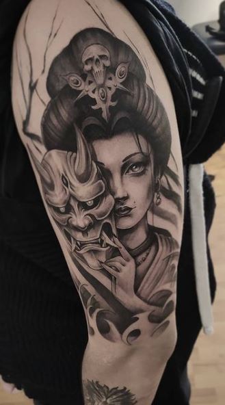 Geisha y Dragon  Oriental Tattoo   Ambiente Tattoo Art  Facebook