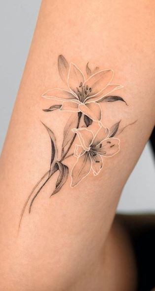 Tattoo tagged with: flower, small, lily, single needle, tiny, ifttt, little,  nature, drag, inner forearm | inked-app.com