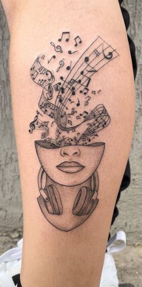 Tattoo tagged with music symbols media control temporary  inkedappcom