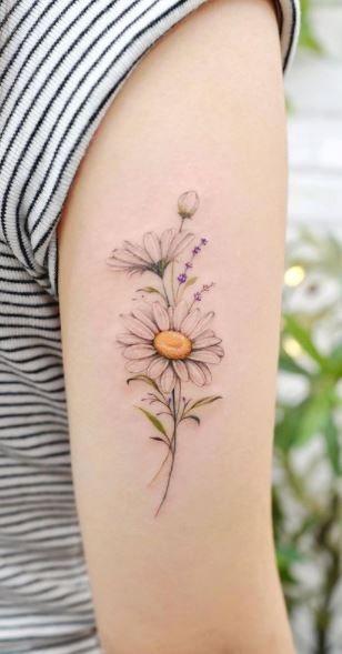 50 Cheerful Daisy Tattoos You Must See - Tattoo Me Now