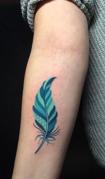 Elegant Feather Tattoo Design - Tattoos Designs