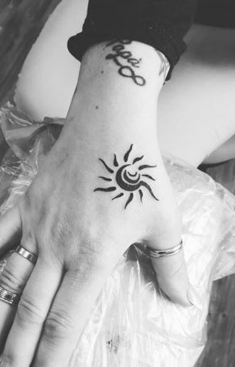 Tribal Sun Temporary Tattoo - TattooMyIdea