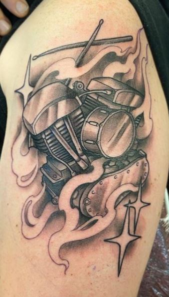 50 Nice Music Drum Tattoos