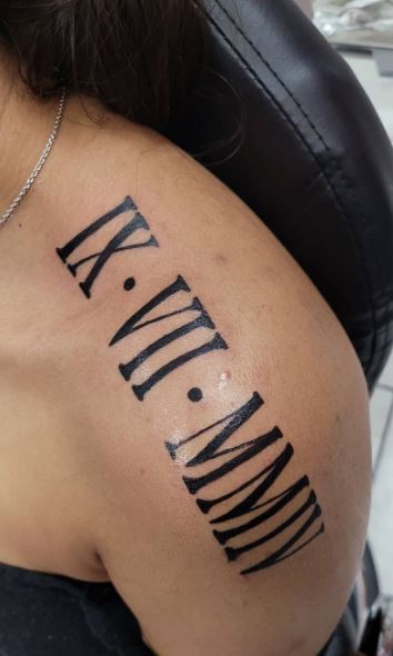 67 Roman Numeral Tattoos On Shoulder That Are Super Creative  Psycho Tats