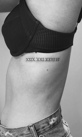 Roman Numeral Tattoo Ribs  Rib tattoo Roman numeral tattoos Tattoos