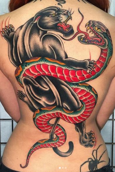 panther cover up tattoo