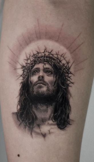 Jesus Tattoo | Christ tattoo, Jesus tattoo design, Jesus forearm tattoo