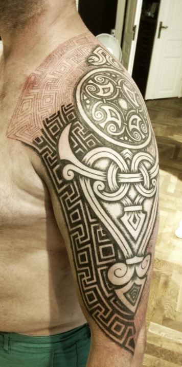 Recent armchestshoulder custom Celtic  Stay Gold Tattoo  Facebook