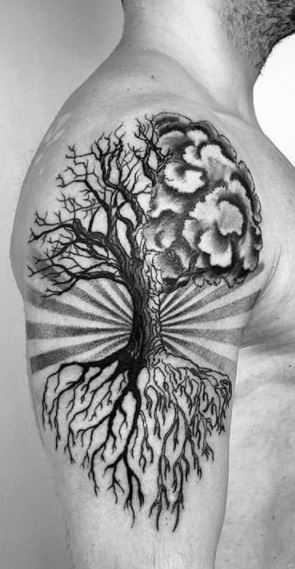 Tree Tattoo On Shoulder Blade