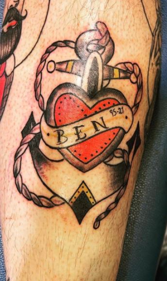 anchor heart tattoo