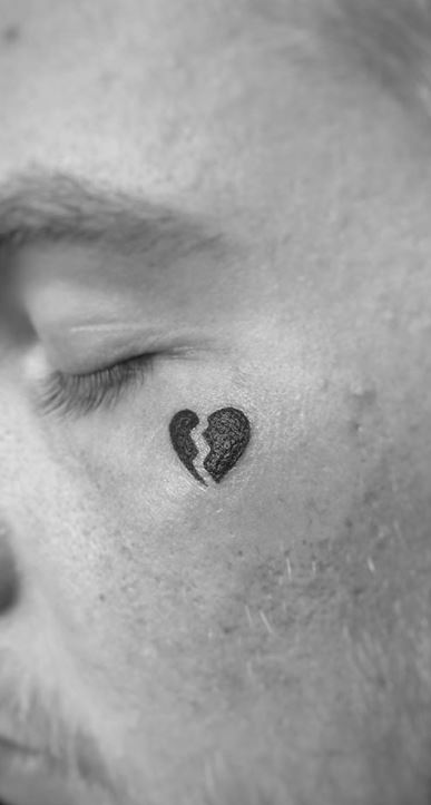 Tiny Black Heart Couple Temporary Tattoo  Set of 3  Tatteco