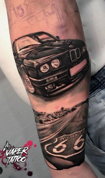 Just A Car Guy Tattoo of the day