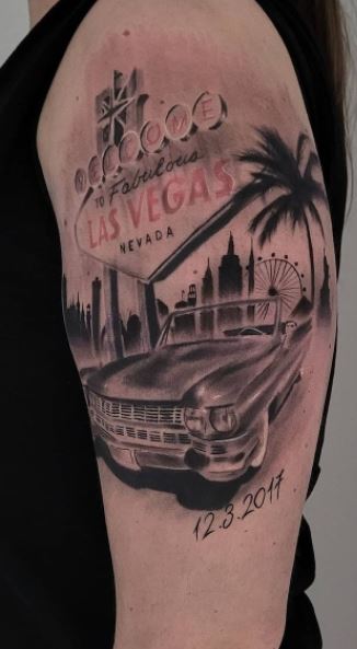 70 Car Tattoos For Men ndash Cool Automotive Design Ideas  Truck tattoo  Tattoos for guys Car tattoos