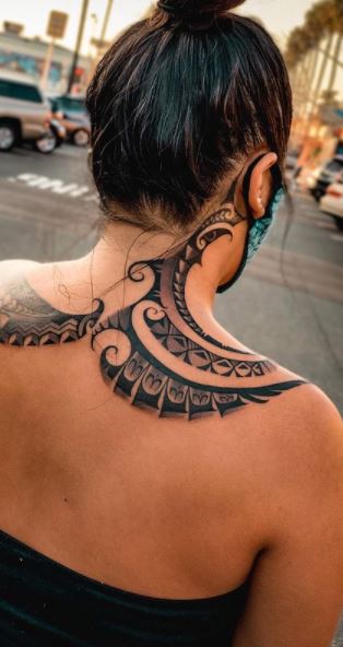 Tribal Owl Ear Tattoo Idea