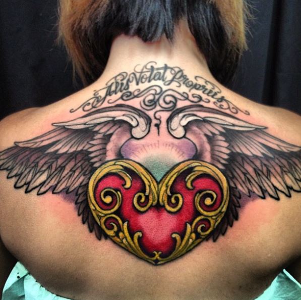 heart with wings tattoo 16767314 Vector Art at Vecteezy