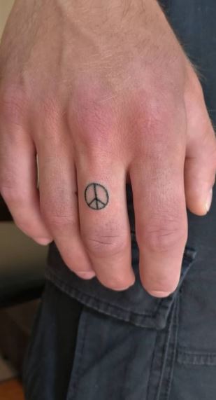Peace Design Of Small Flowers With Rhinestone Materials  Peace Sign Hand  Tattoo  415x415 PNG Download  PNGkit